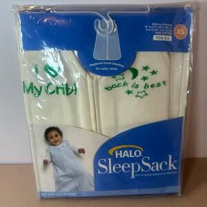 NEW Halo Cotton Sleep Sack Ivory Green XS 0-3 Months Newborn Infant 5-10 Lbs